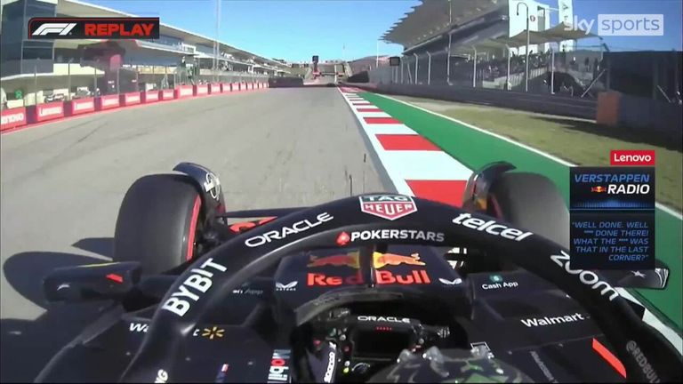 Verstappen was heard venting on the radio after losing grip from turbulent air caught behind team-mate Sergio Perez during Q3 of the United States Grand Prix
