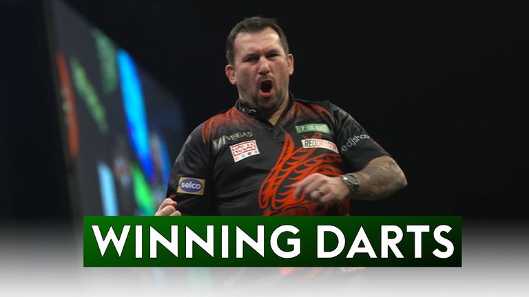 Jonny Clayton finished his win over 5-2 Berry van Peer in some style by hitting double tops!