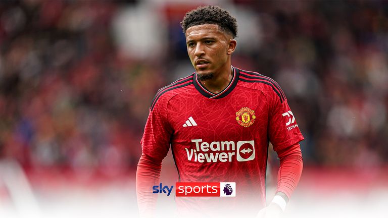 Manchester United's Jadon Sancho during the pre-season friendly match at Old Trafford