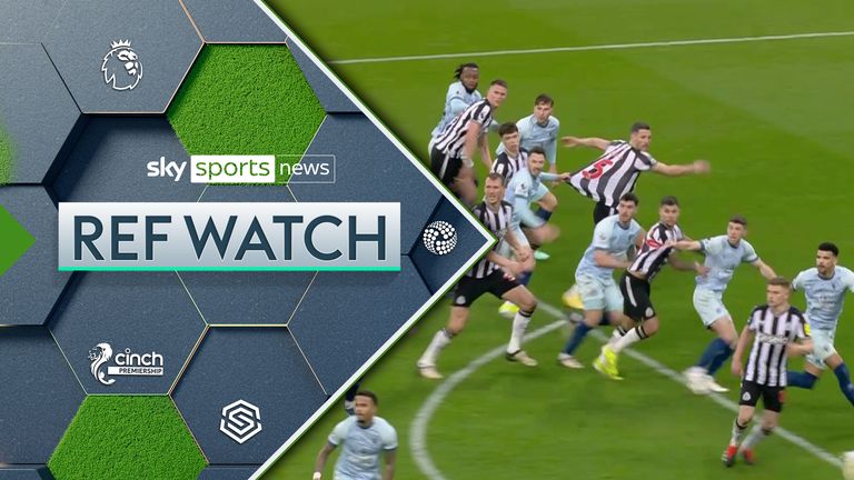Former Premier League referee Dermot Gallagher explains why a penalty was given to Newcastle after Bournemouth's Adam Smith pulled Fabian Schar's shirt despite the Swiss defender starting off in an offside position. thumb