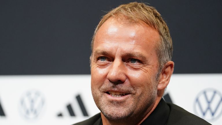 Germany's Hansi Flick during a press conference at Wembley Stadium, London. Picture date: Sunday September 25, 2022.
