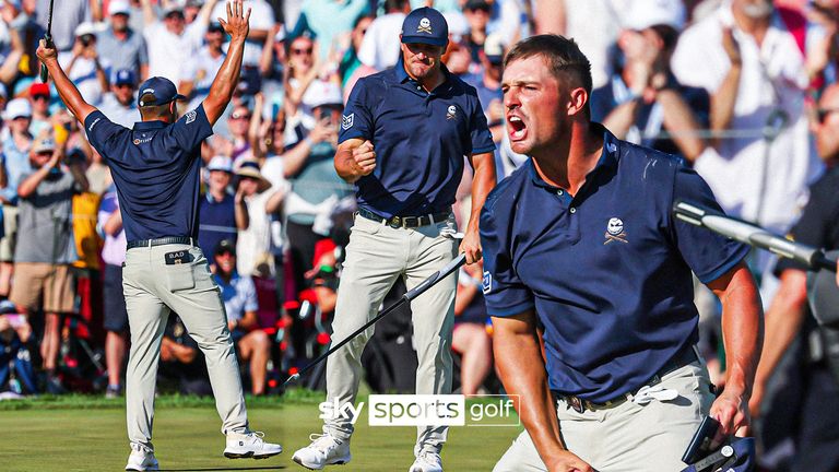 BRYSON DECHAMBEAU CELEBS ON 18TH HOLE