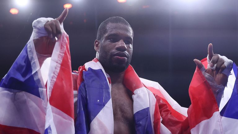 Riydah, Saudi Arabia: Daniel Dubois v Jarrell Miller, Heavyweight Contest..23 December 2023.Picture By Mark Robinson Matchroom Boxing.Daniel Dubois celebrates.