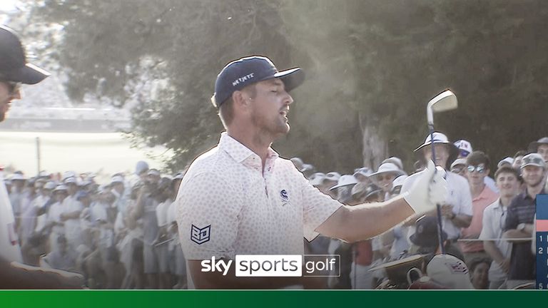 Bryson DeChambeau has fun with the crowd at the US Open
