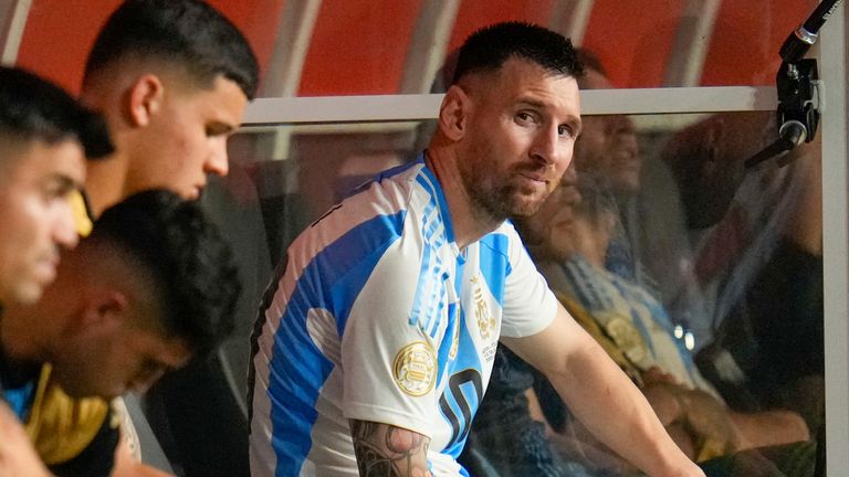 Lionel Messi was visibly emotional after being forced off in Copa America final